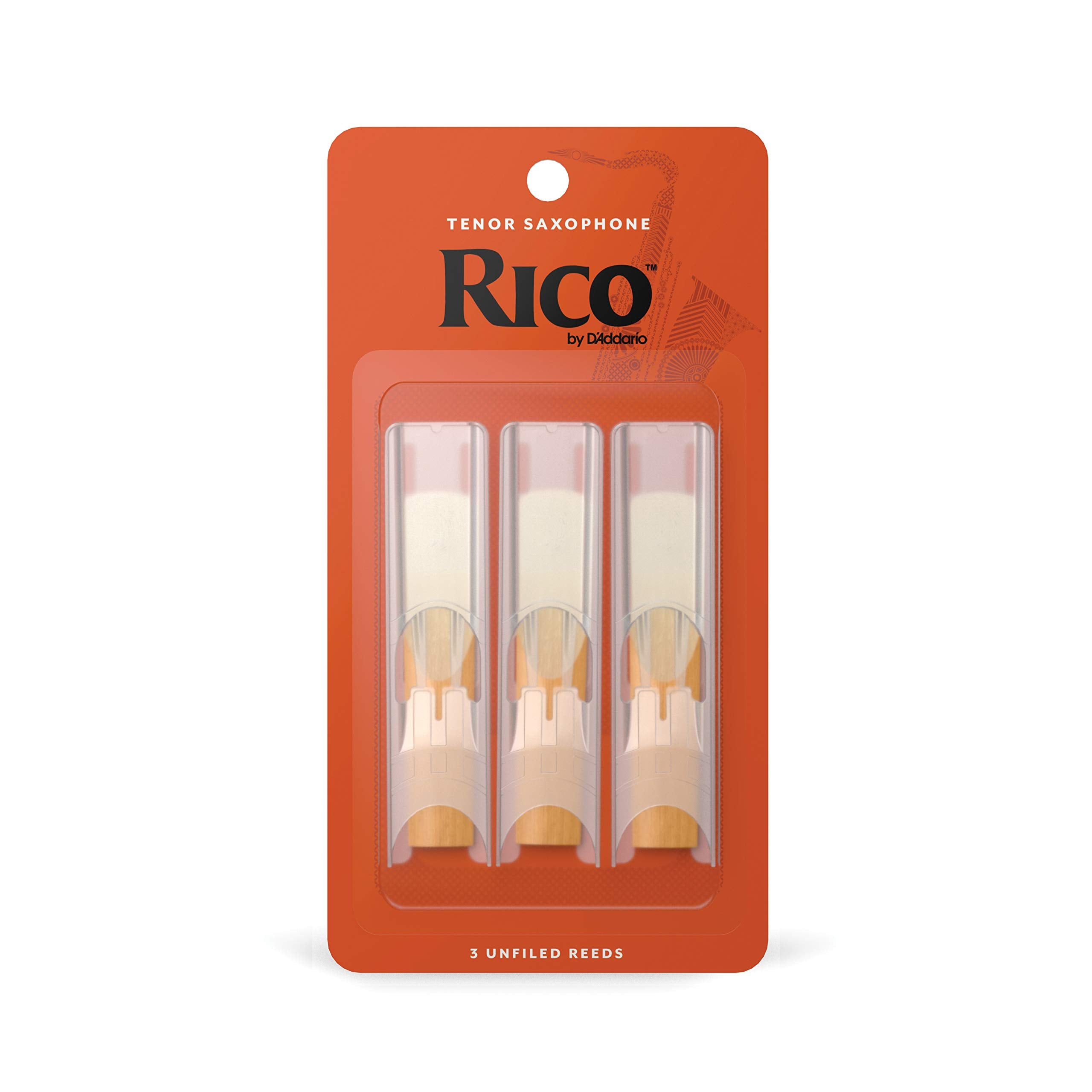 Rico Organic Tenor Saxophone Reeds, Strength 3.0, Pack of 10