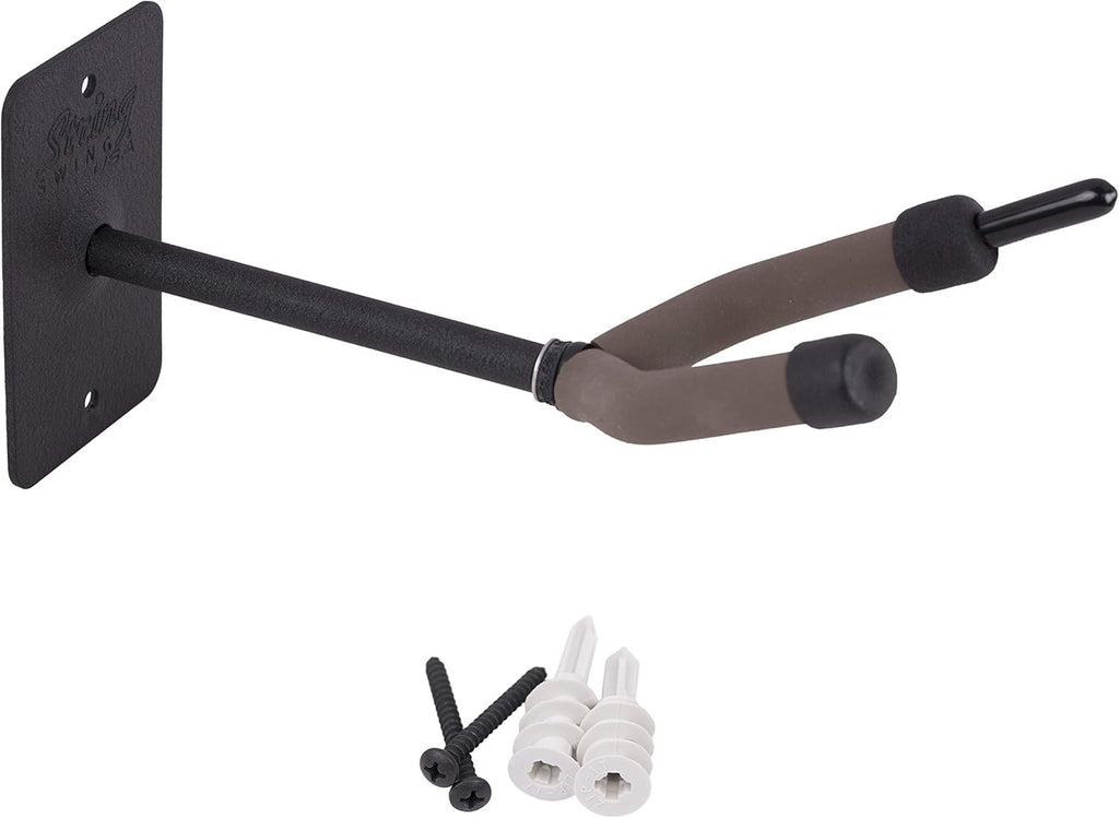String Swing Cello Hanger - Holder for Acoustic and Electric Cellos - Stand Accessories Home or Studio Wall - Musical Instruments Safe without Hard Cases - Durable Black Powder Coated Steel