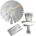 Jiayouy 11 Pieces Guitar Luthier Tool Kit Including 9pcs Understring Radius Gauge String Action Gauge Ruler 32 Blades Feeler Gauge for Guitar and Bass Setup