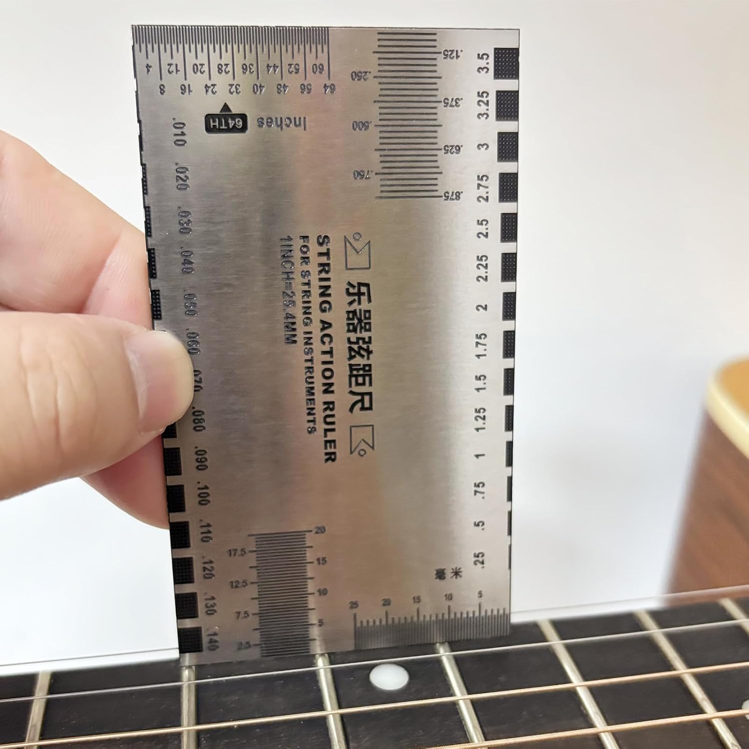 Guitar String Height Ruler String Action Gauge Ruler Guitars Set Up Repairing Luthier Tool for Guitar and Bass Setup