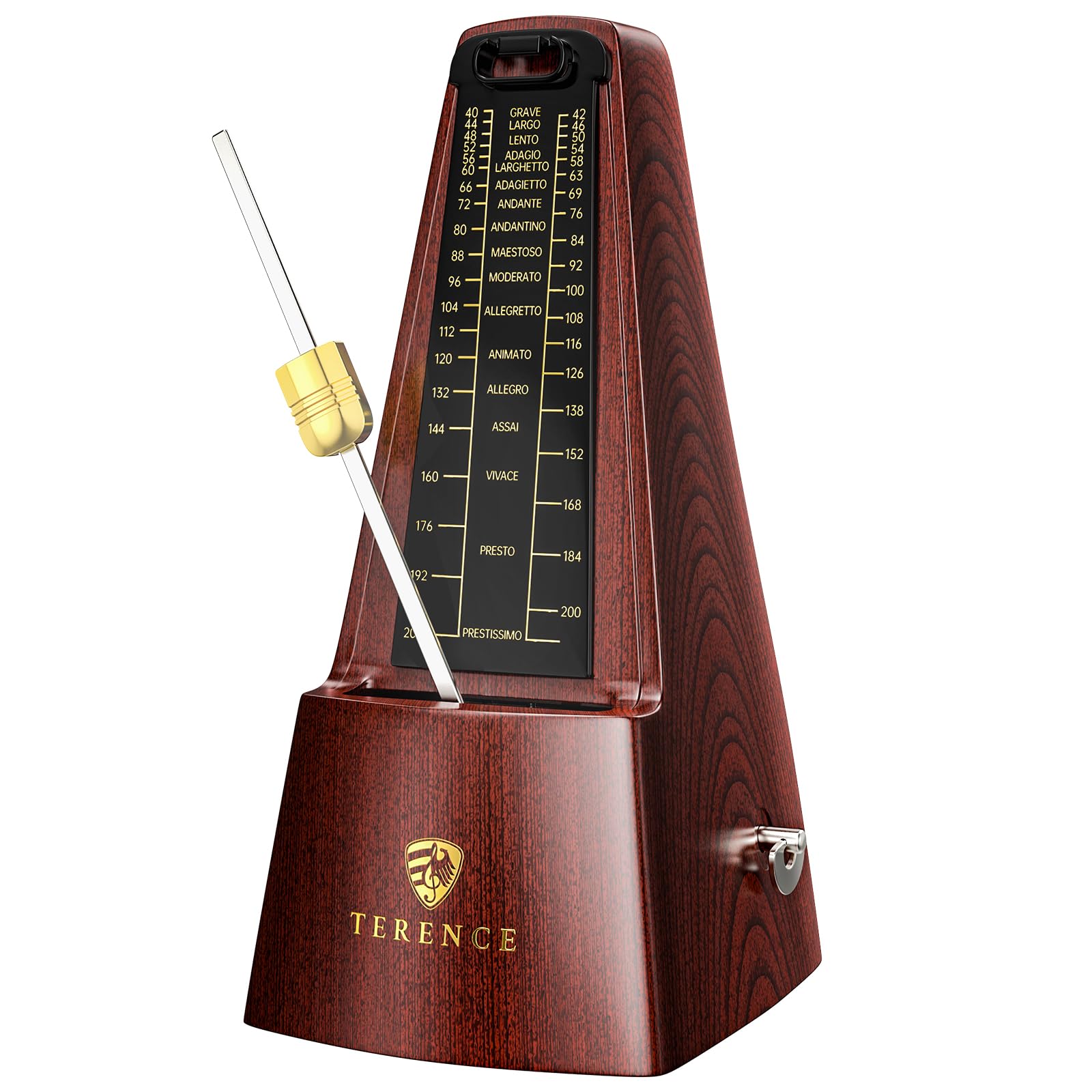 Mechanical Metronomes for Piano Guitar Drum Violin and Other Musical Instruments with Loud Sound and Accurate Beat Multiple Beat Modes for Beginners(Walnut Color)