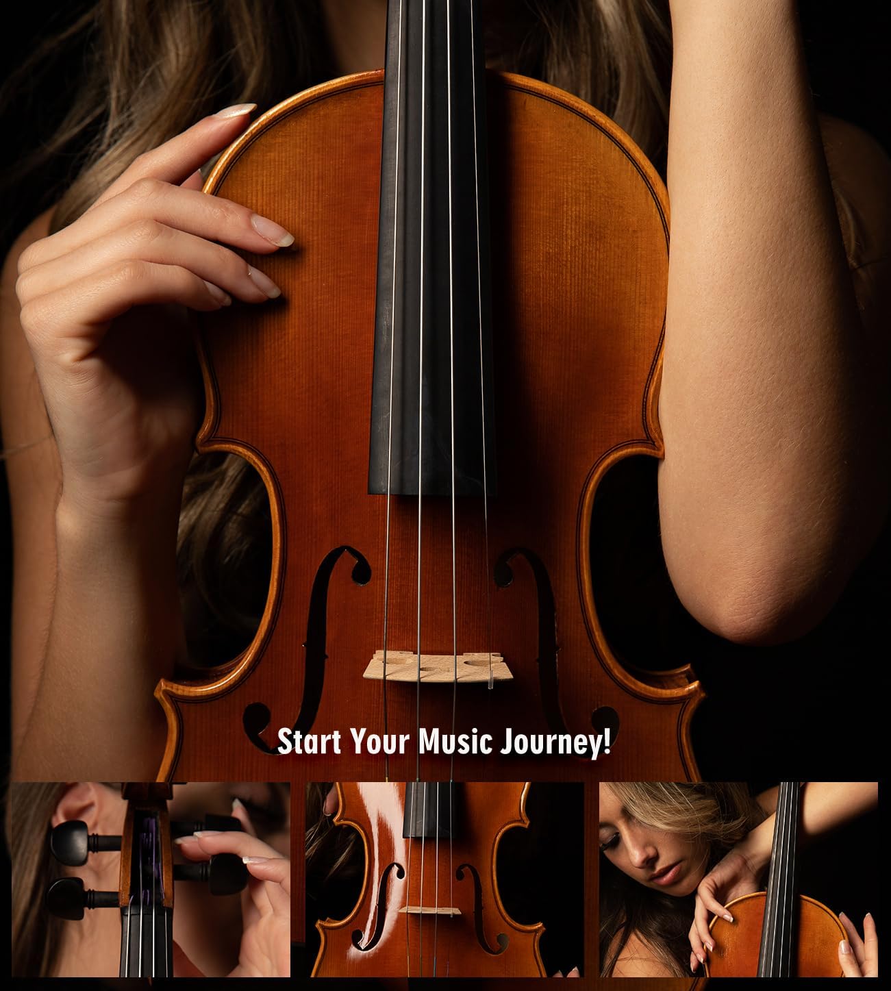 Aileen 4/4 Violin Set for Beginners, Full Size Fiddle Kit for Adults Starters and Children Teenager Students