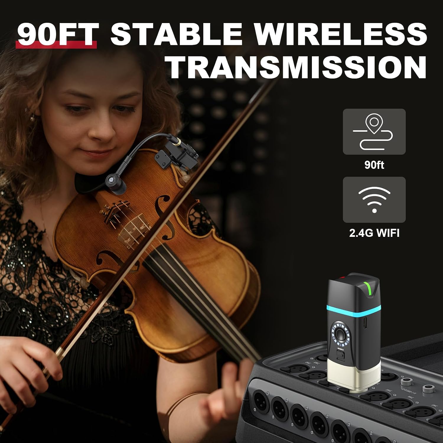 Xvive U9 Violin Wireless System with 2.4GHz Transmitter and Receiver