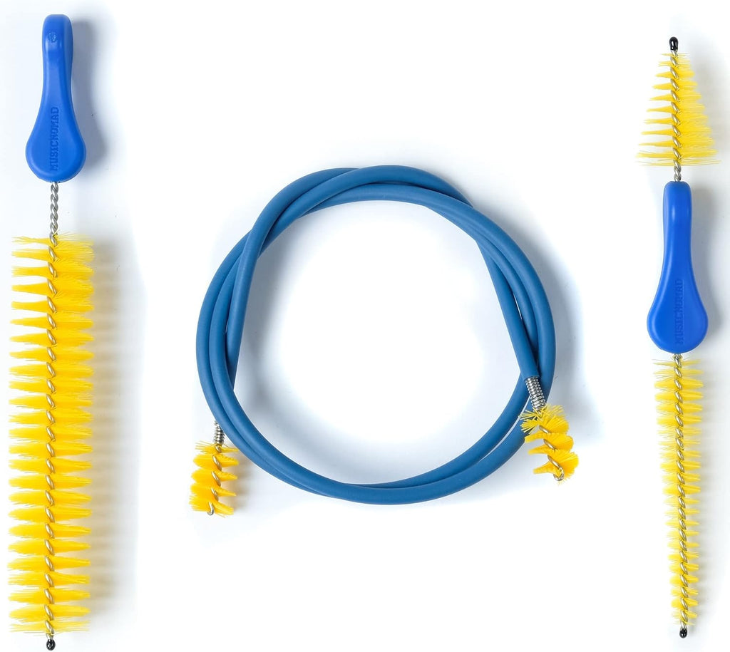MusicNomad Premium 3 pc. Trumpet Brush Cleaning Kit: Mouthpiece, Valve & Snake Brush with Storage Bag (MN765)