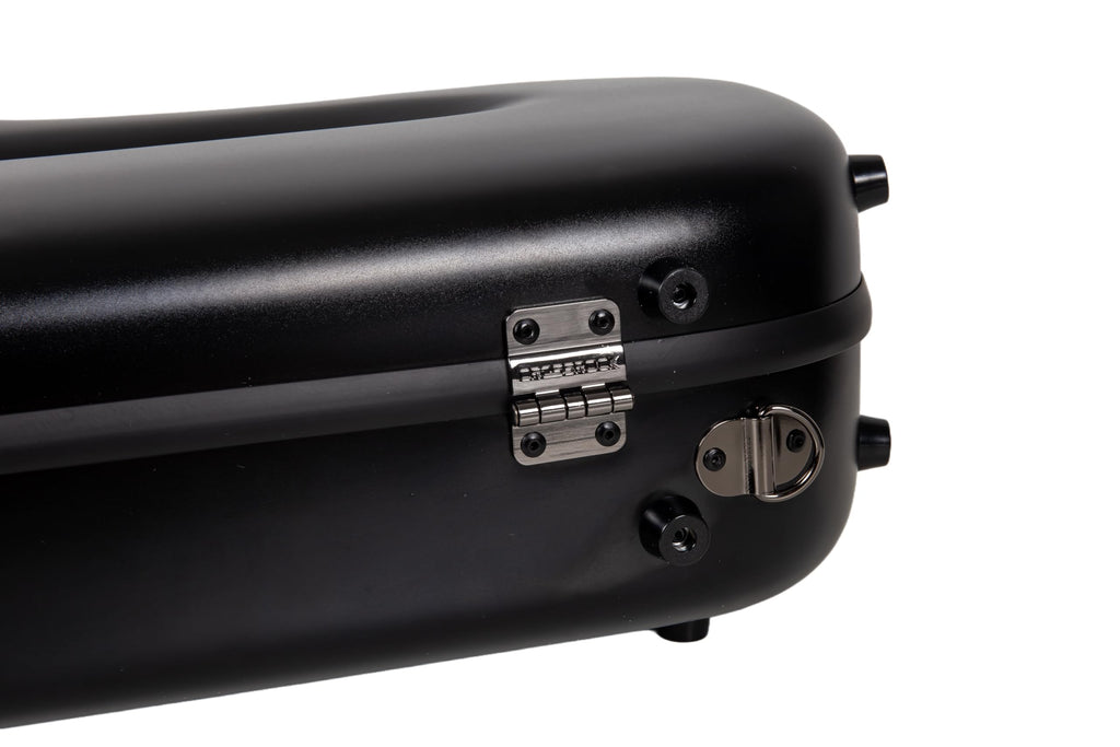 Crossrock Low A Baritone Saxophone Case with Wheels | Polycarbonate Hard Shell, TSA Lock, Anti-Scratch Finish, Neck & Mouthpiece Storage–Black (CRF4050BSBK)
