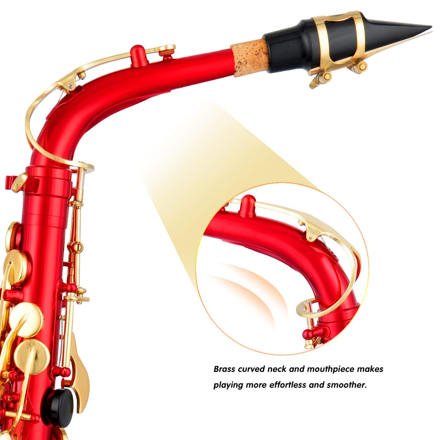 EASTROCK Black/Golden Alto Saxophone E Flat Sax Full Kit for Students Beginner with Carrying Case,Mouthpiece,Mouthpiece Cushion Pads,Cleaning Cloth&Cleaning Rod,White Gloves,Neck Strap