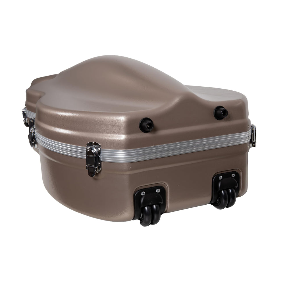 Crossrock ABS Cello Case for 4/4 & 3/4 Size | Wine Red Velvet Interior, Molded Hardshell with Wheels, Lock, Dual Bow Holders & Backpack Straps-Dark Red (CRA862CEFDR)