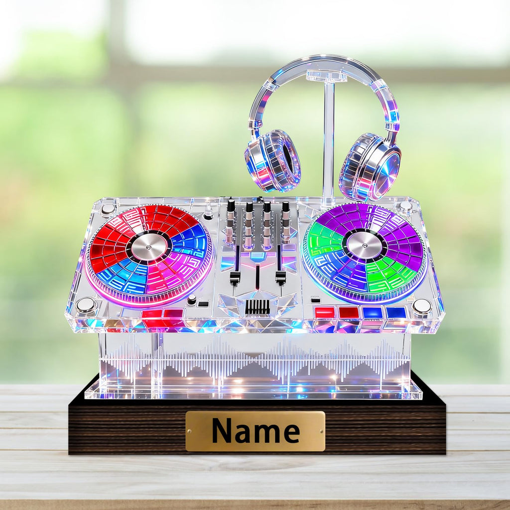 Personalized Name Violin Crystal Desktop Ornaments for Club Bedroom Office Custom Music Theme Stained Glass Acrylic Tabletop Plaque 2D Flat Electric Cello Figurine Sculpture for Violinist Cellist
