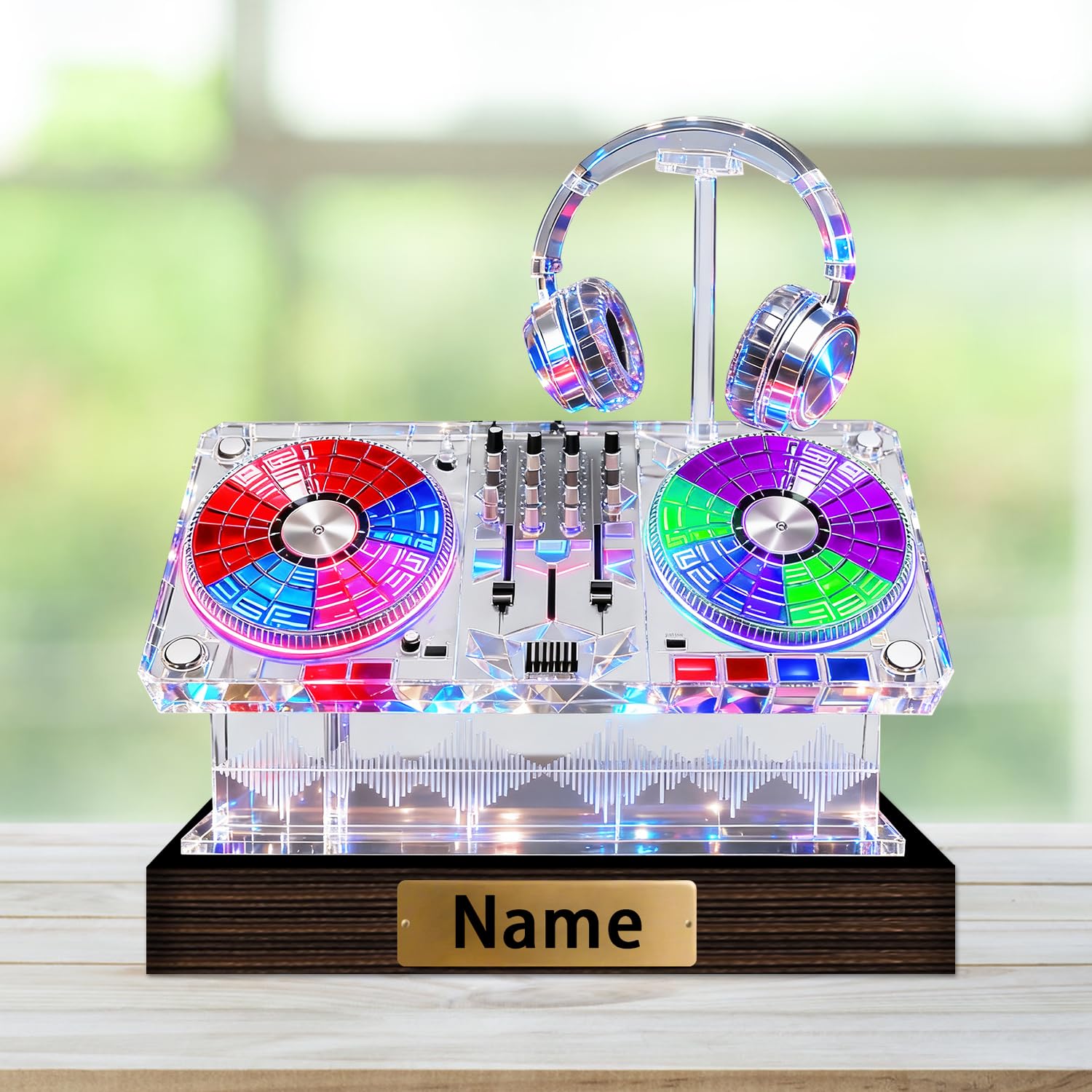 Personalized Name Violin Crystal Desktop Ornaments for Club Bedroom Office Custom Music Theme Stained Glass Acrylic Tabletop Plaque 2D Flat Electric Cello Figurine Sculpture for Violinist Cellist