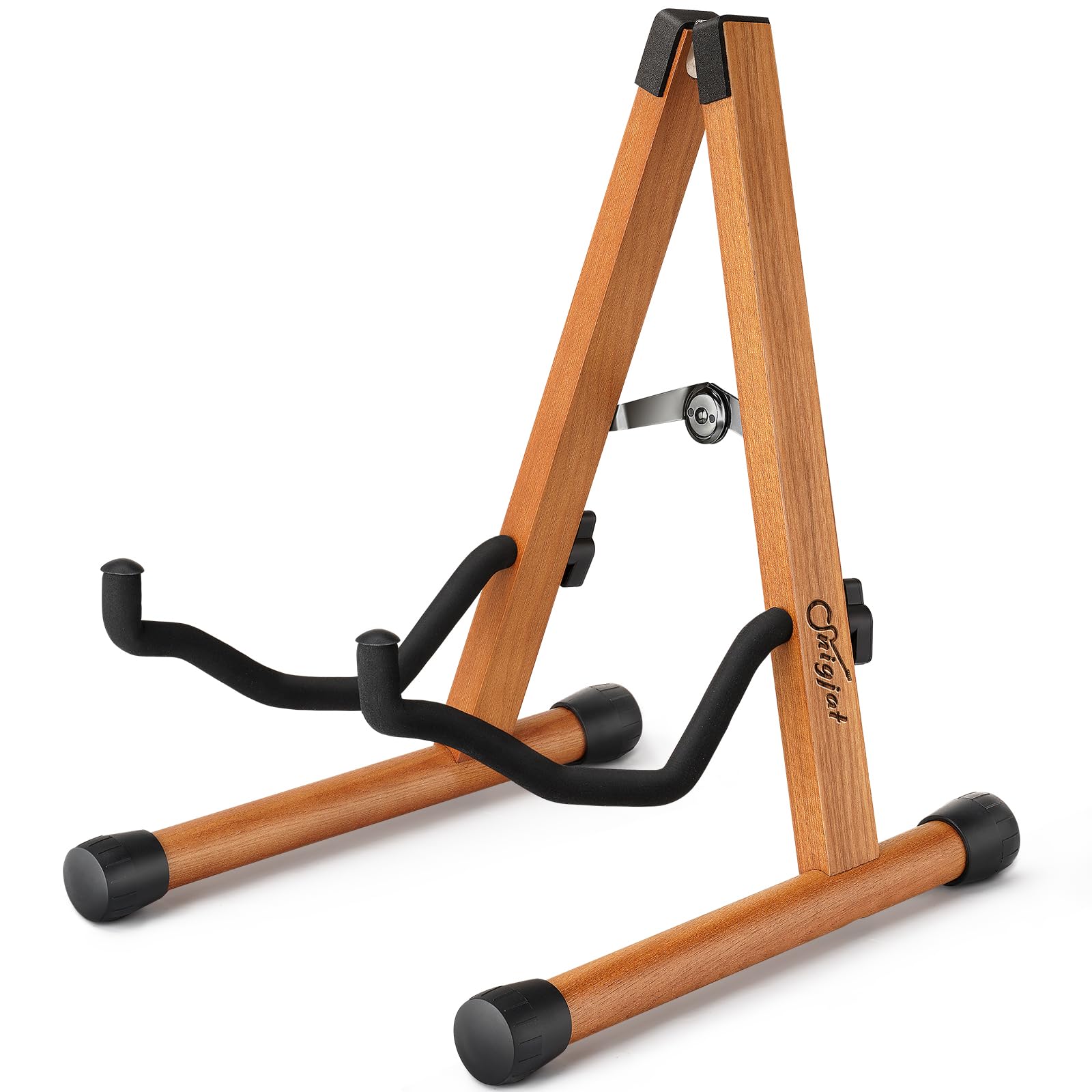 SNIGJAT Wood Guitar Stand, Acoustic Guitar Stand with Padded Foam, Classical Electric Guitar Stand, A-Frame Folding Bass Guitar Display Stand Compatible with Cello, Mandolin, Bass, Banjo, Ukulele