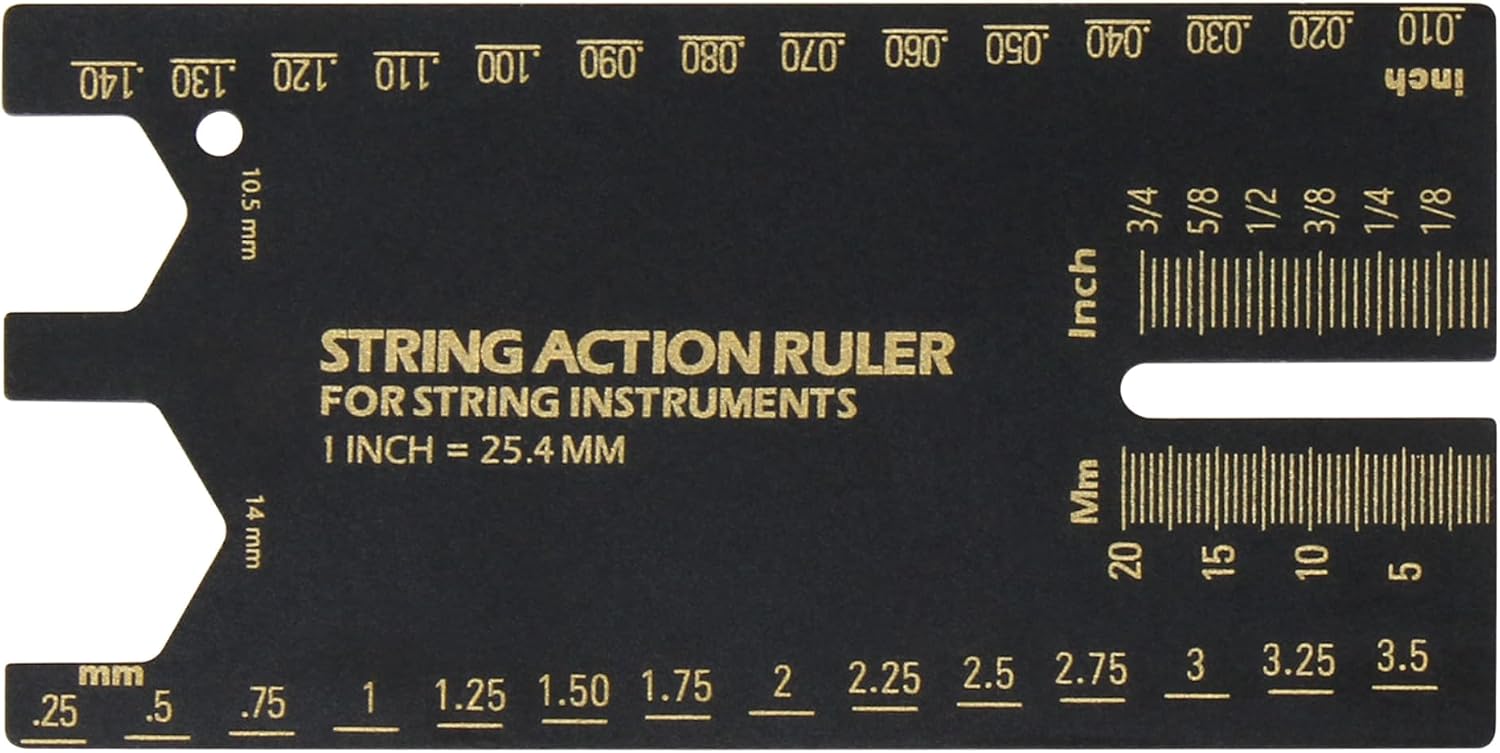 Guitar String Action Gauge, Guitar String Gauge Measuring Tool, Guitar String Height Gauge Setup Tool for Accurately Measuring String Height and Guitar Radius