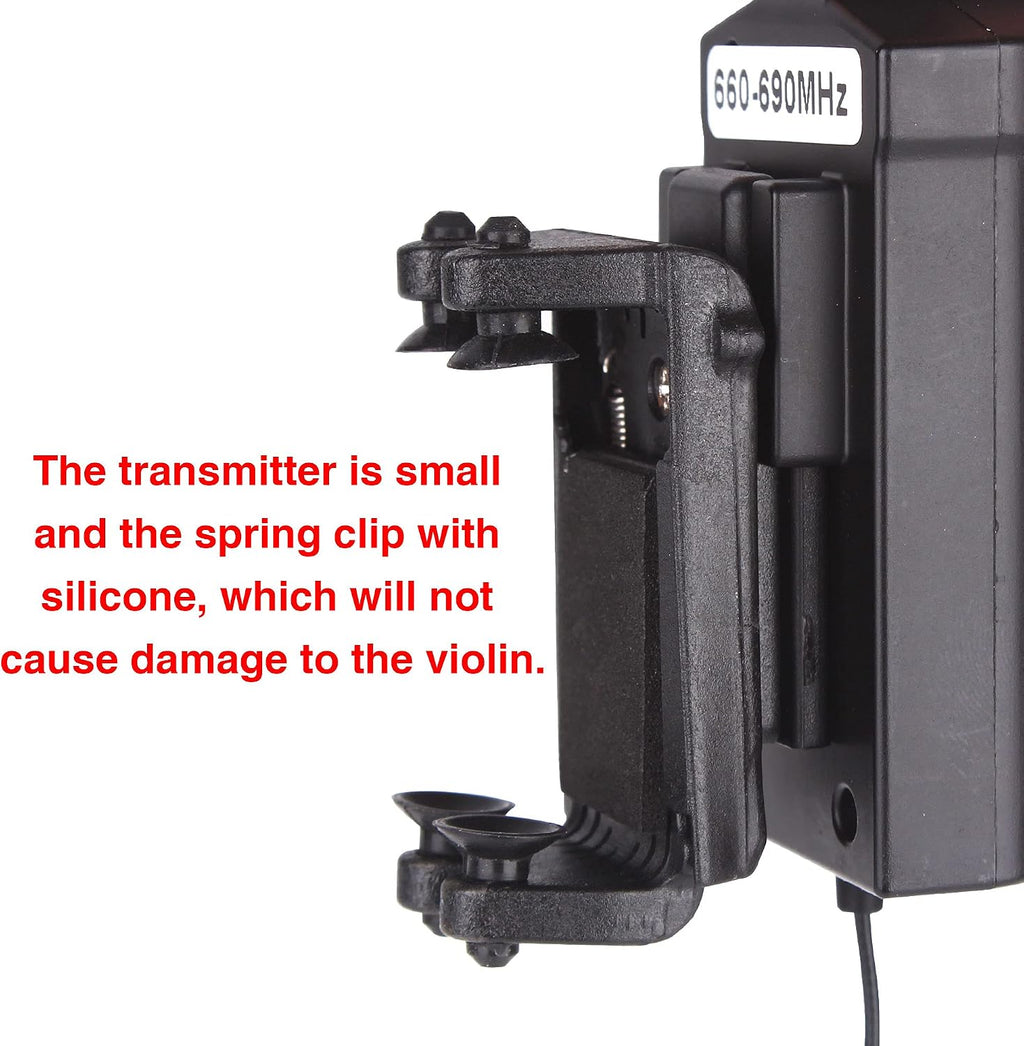 VT-5 Violin Microphone Wireless UHF Gooseneck Pick Up Instrument Clip-on Mic Receiver and Transmitter System for Violin