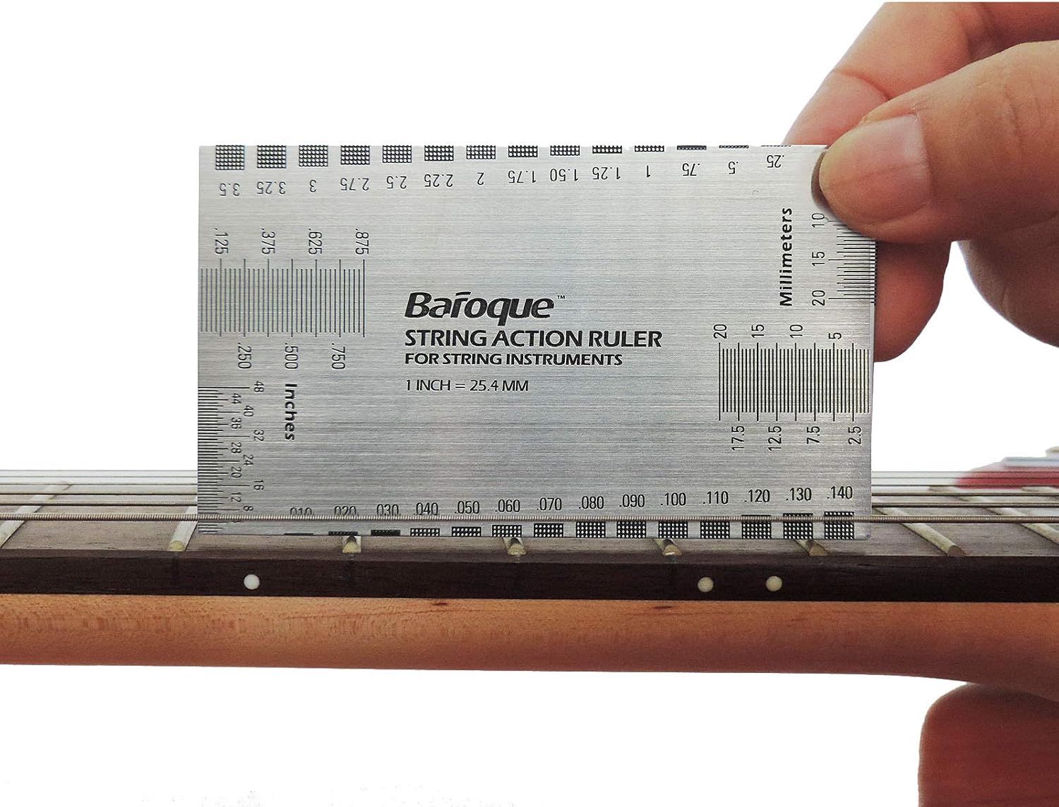Baroque Stringed Instrument Action Ruler Gauge Luthier Measuring Tool for Electric Acoustic Guitar Bass Ukulele Mandolin Banjo SAR-10