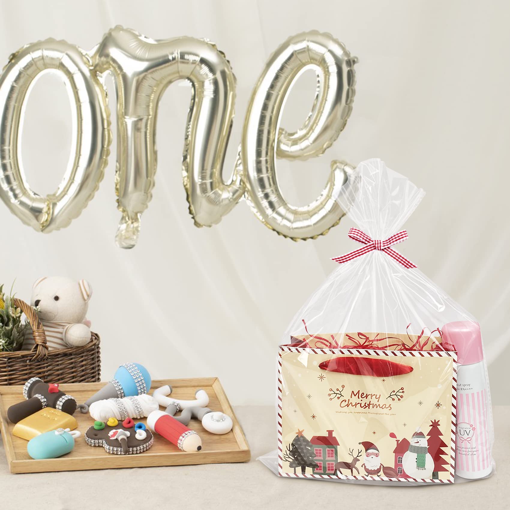 Morepack Large Cello/Cellophane Bags,30x 40 Inches Clear Basket Bags OPP Plastic Cellophane Wrap for Gift Baskets Packaging 20 Pieces (No Bow or Ribbon Included)