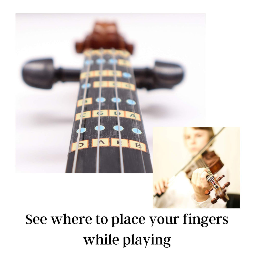 Fantastic Finger Guide for Violins Adult Beginner | Stringed Musical Instruments | Fingerboard and Fretboard Stickers for Learning All Notes | Play or Fiddle, 4/4-Size