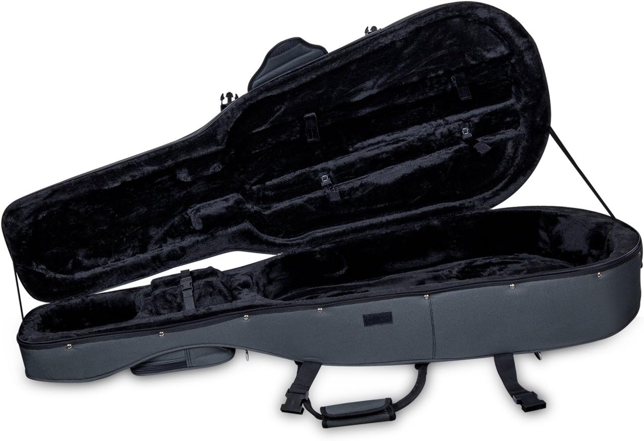 Crossrock Lightweight Cello Case for 4/4 Full Size Cello with Dense Foam in Grey (CRP200CEFGY)