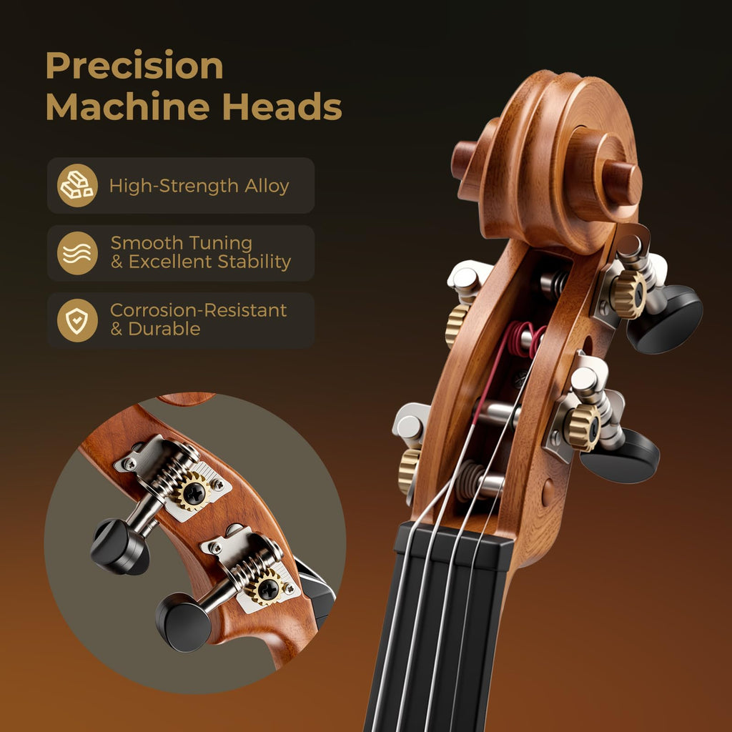 Vangoa Violin 4/4 Full Size Set, Handcrafted Entry Level Acoustic Violin Set with Lightweight Hard Case, Suitable for Beginners, Teens, 12+, Adults, Right Handed Players