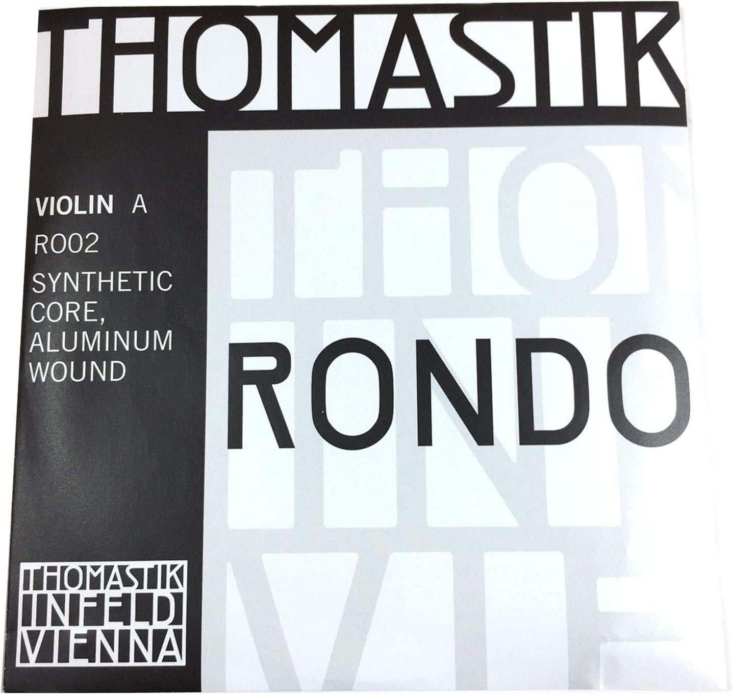 Thomastik-Infeld Rondo Violin Set – Medium Tension – 4/4 Size – RO100 – Synthetic Core, Silver and Aluminum Wound, Tin-Plated, Removeable Ball– Deep Tonal Color – Intense Focus – Fast Bow Response