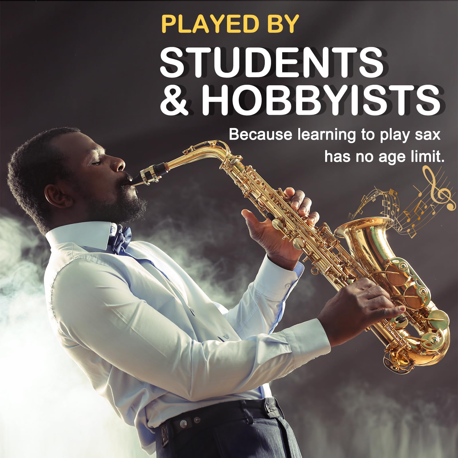 Ktaxon Alto Saxophone Drop E Brass Sax Full Kit for Student Beginners with Carving, Mouthpiece, Carrying Case, Gloves, Cleaning Cloth Bar, Detachable Strap, Shoulder Strap, Reed