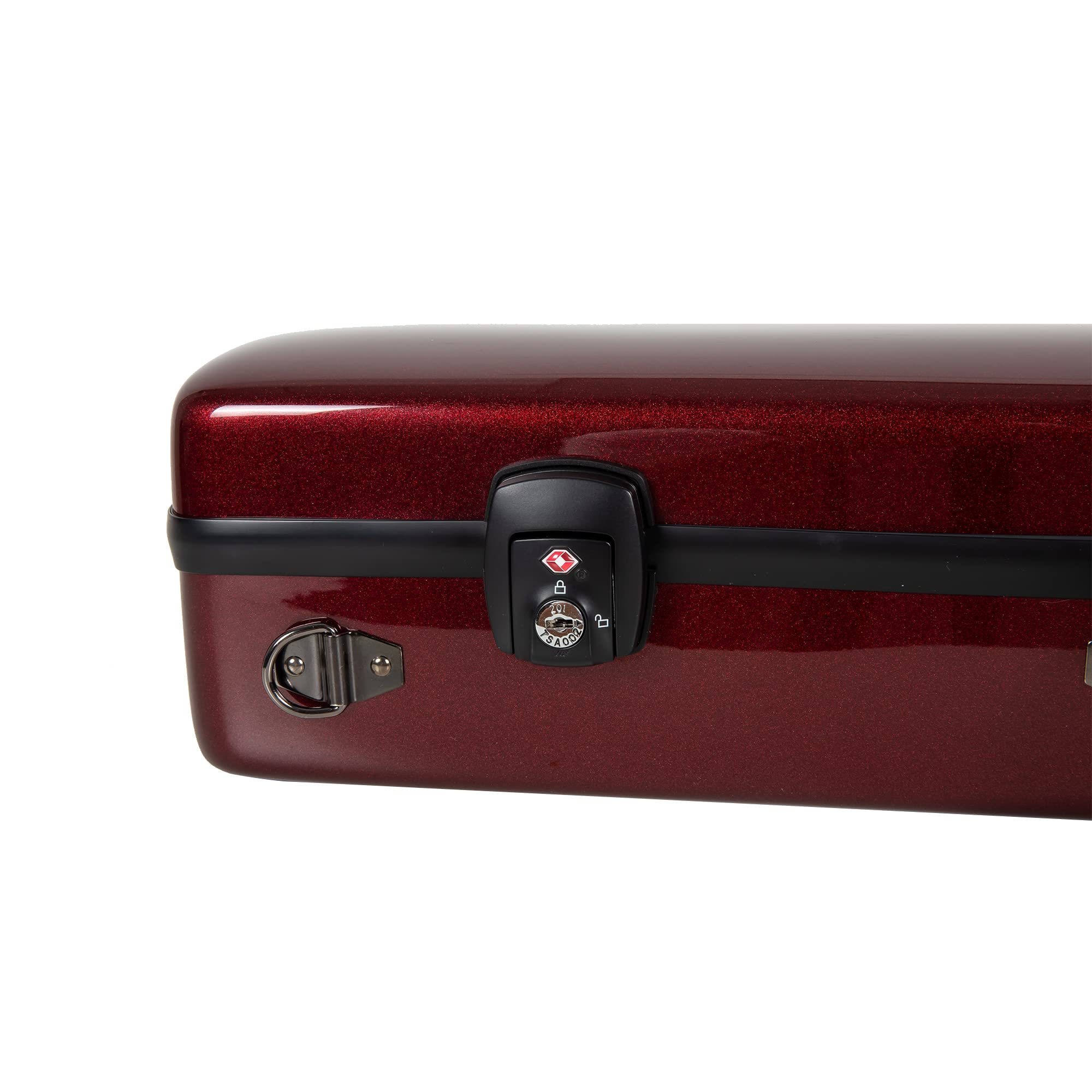 Crossrock Fiberglass Straight Soprano Saxophone Case | Wine Red Gloss Finish, Padded Interior, Backpack Straps – Lightweight Hardshell for Travel & Protection (CRF1000SSRD)