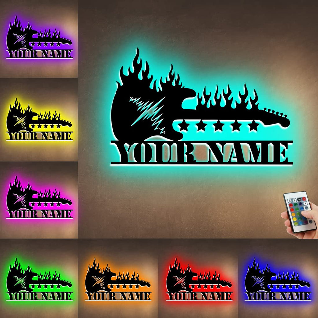 Personalzied Guitarist Name Wall Sign LED Lights Custom Cello Wall Art Music Neon Sign Electric Guitar Night Light Rock DJ LED Lamp Music Studio Plaque Musical Shed Name Plaque for Teacher