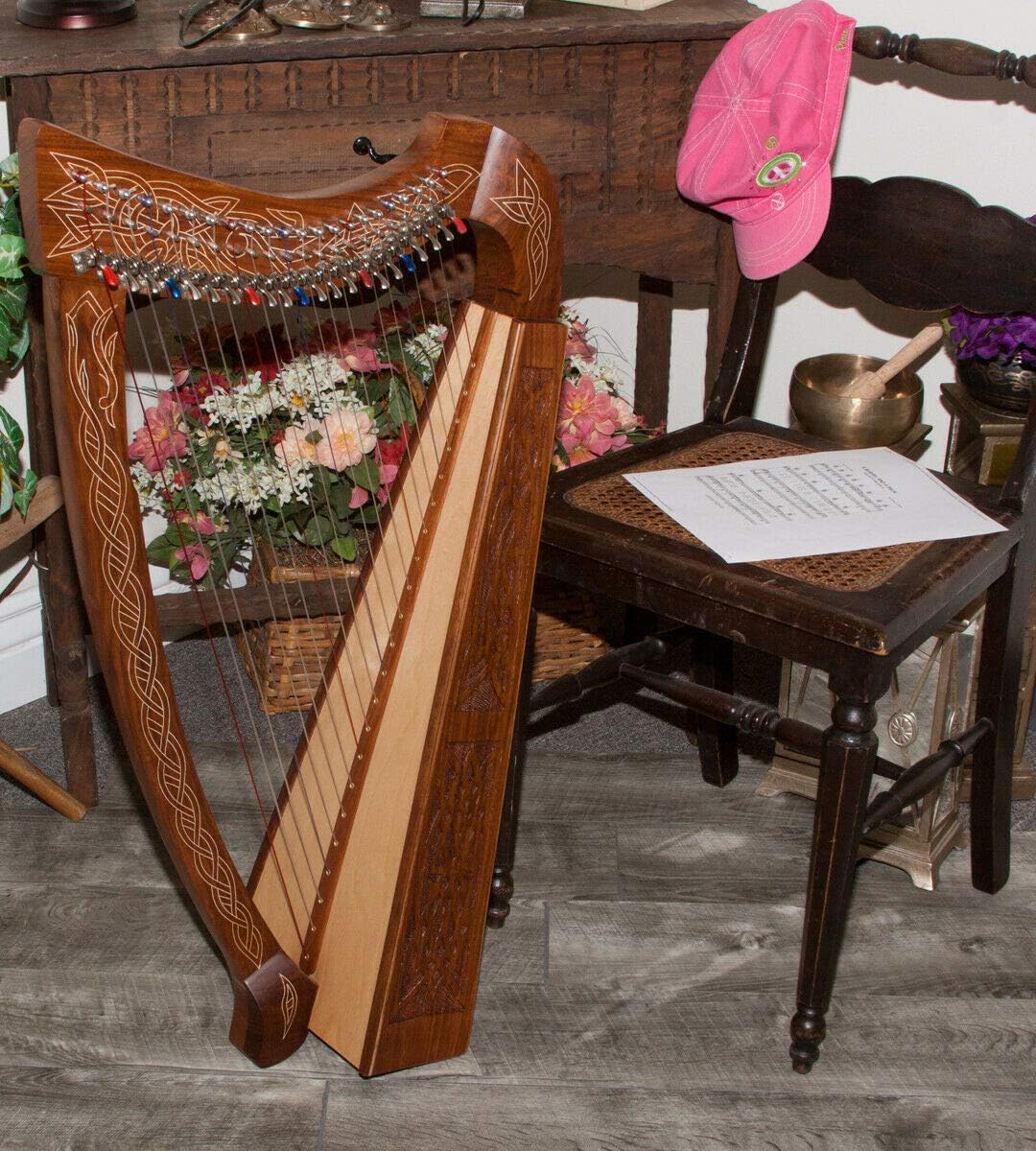 Roosebeck Harp w/Chelby Levers, Extra Strings, Play Book & Clip-on Tuner