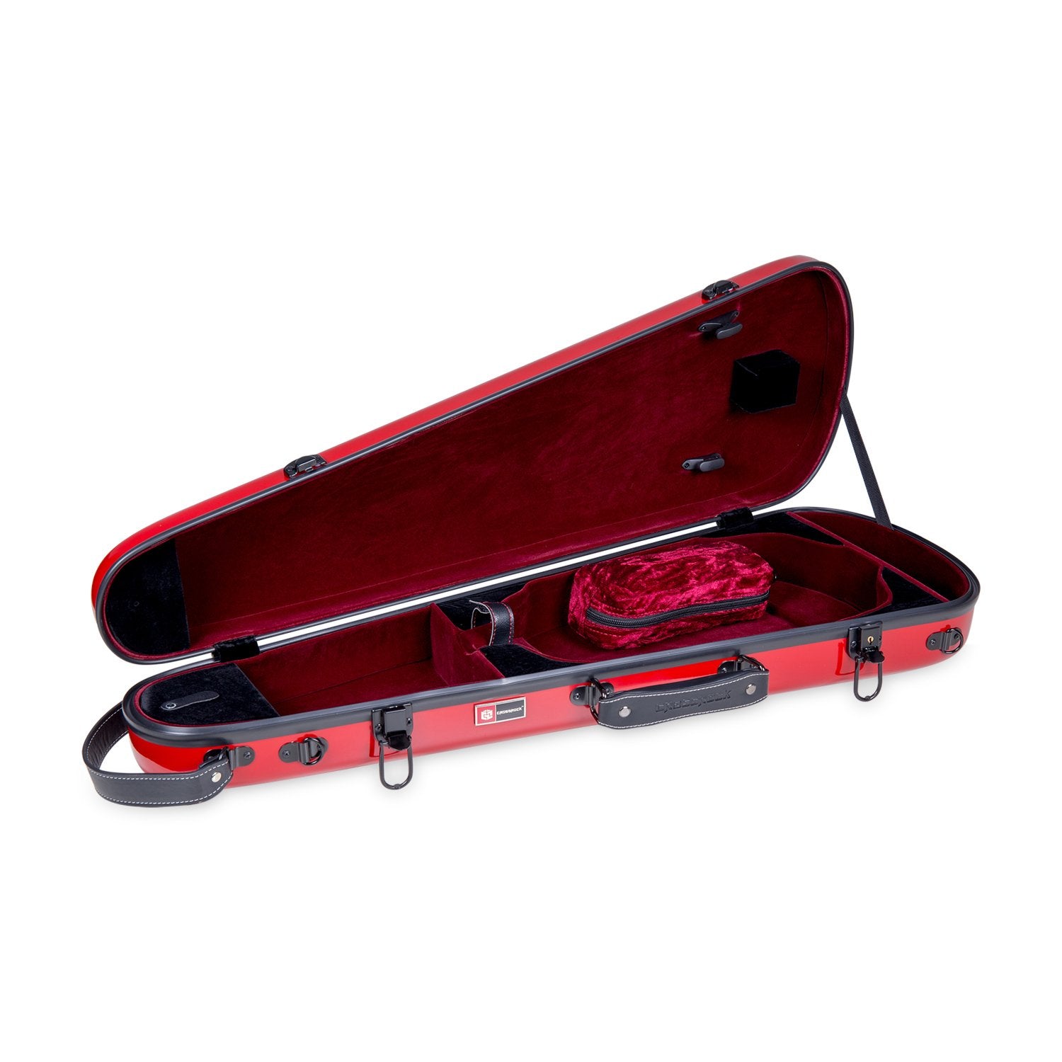 Crossrock Fiberglass Violin Case for 4/4 Full Size – Glossy Mint Blue Contoured Shell, Velvet Suspension Interior, Backpack Straps – Lightweight & Stylish (CRF1020VMB)