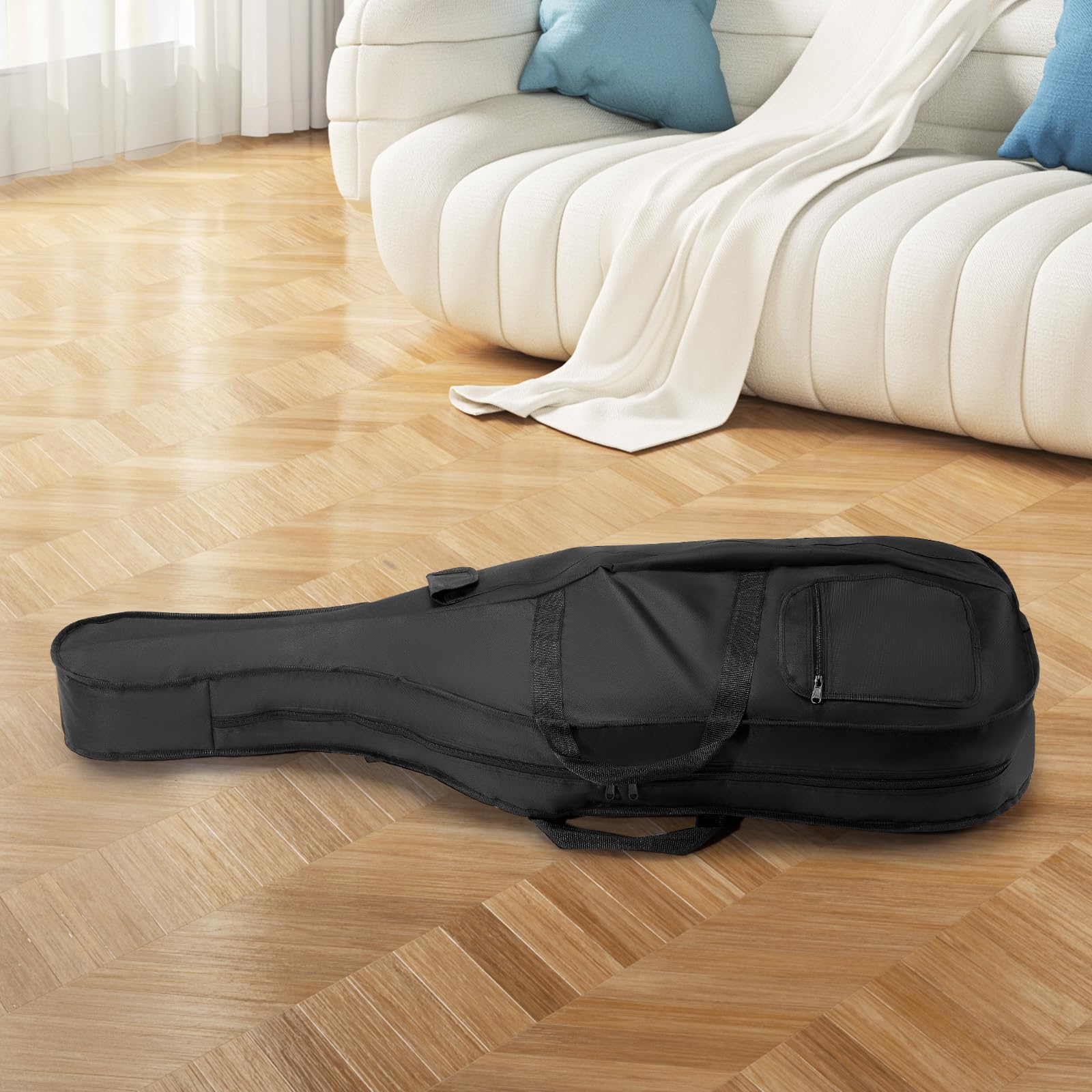 VEVOR 4/4 Full Size Cello Case, Lightweight Portable Travel Carrying Bag, with Dual Shoulder Straps, Anti-Scratch, Professional Cello-Shape, for Cello, Black