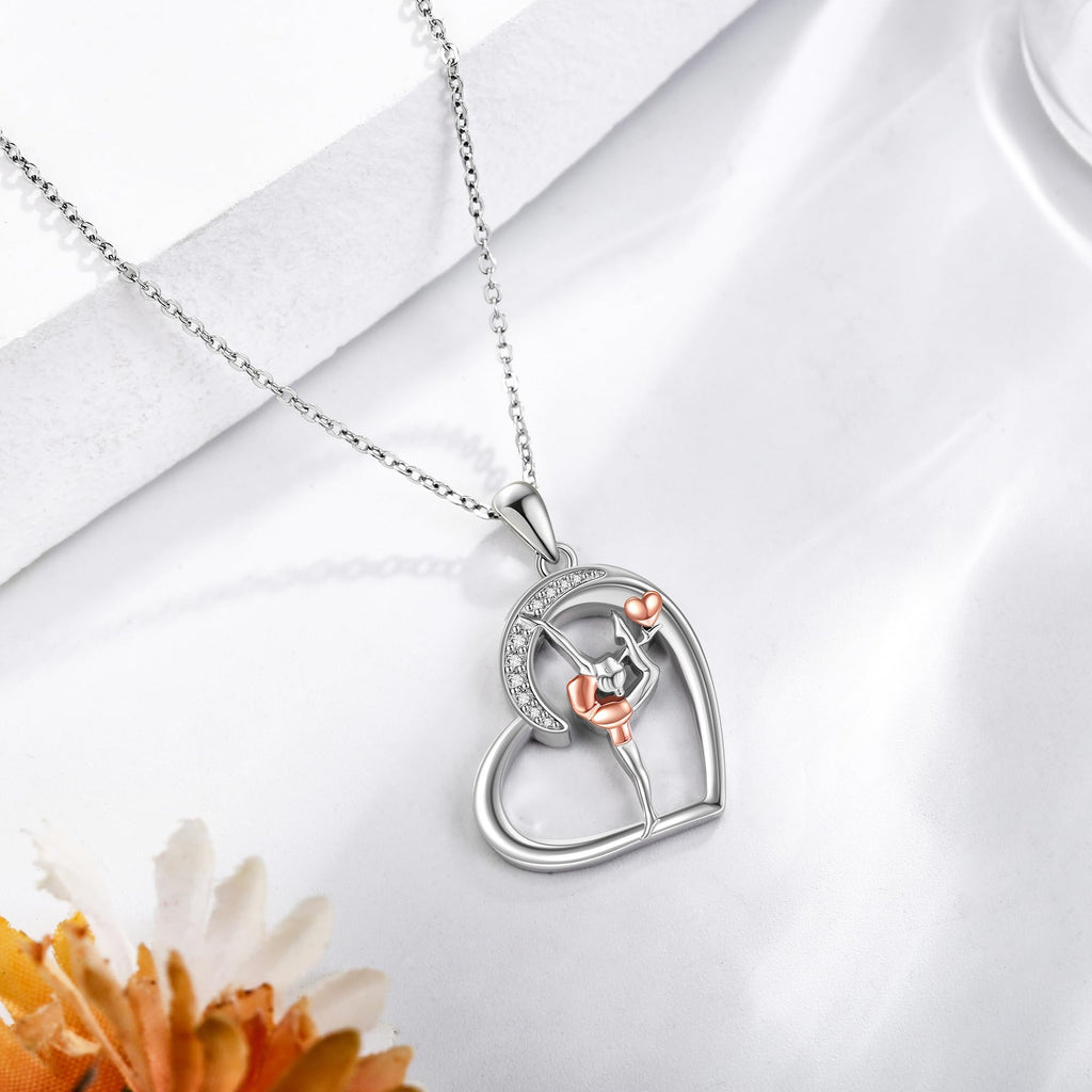 Sterling Silver S925 Ballet/Violinists/Gymnastics/Cello/Runner/Tennis/Piano/Artist Necklace Jewelry Gifts for Women Christmas Gift