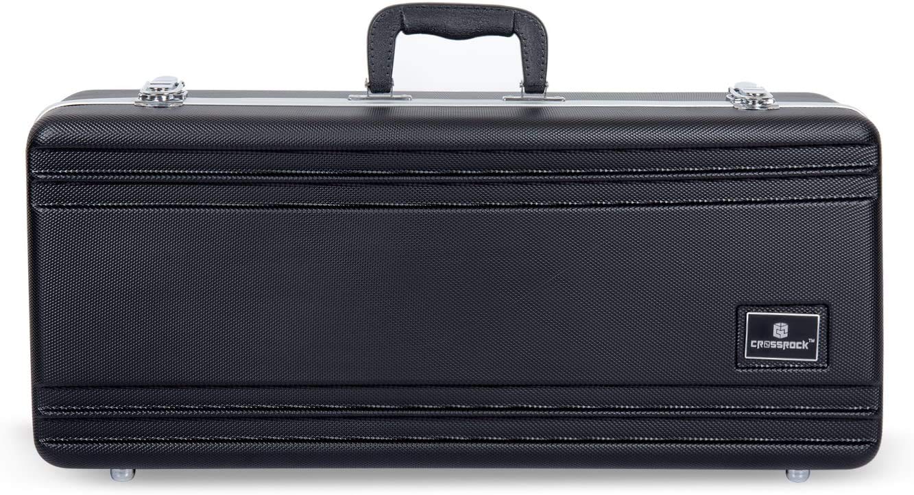Crossrock Trumpet Case for Bb Horn | Textured Blue Finish with Velvet Interior, Security Lock, Metal Feet & Detachable Strap (CRA861TRBL)