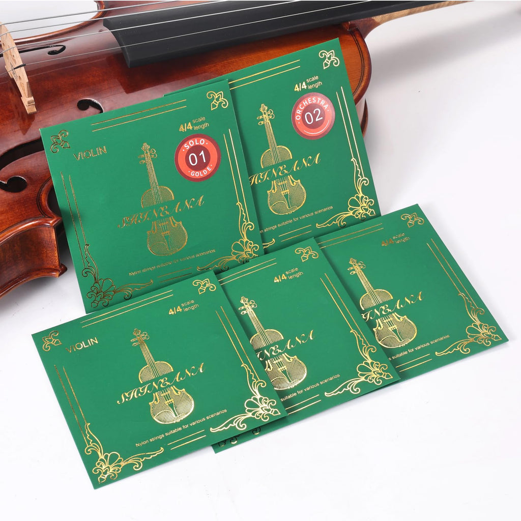 Violin Strings 4/4 Full Set, 4/4 Violin Strings Replacement,Long-Lasting Durability & Rich Tone - Handcrafted with Premium Materials- For All Levels (3/4 Scale)