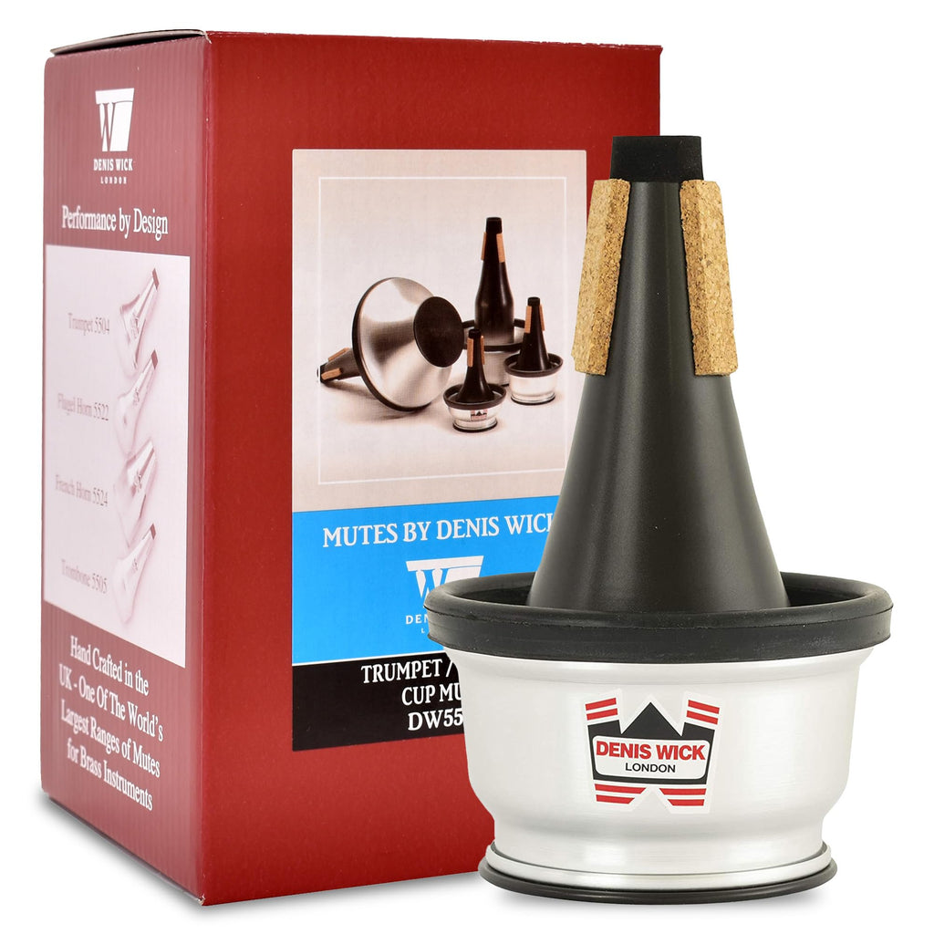 Denis Wick Straight Mute for Trumpet or Cornet, 5504 - Hand-Spun Aluminum Mute with Natural Cork - Brilliant Tone, Reliable Intonation & Tight-Bell Fit for Performance - 6.1 x 3.4 x 3.4 In, 2.26 oz