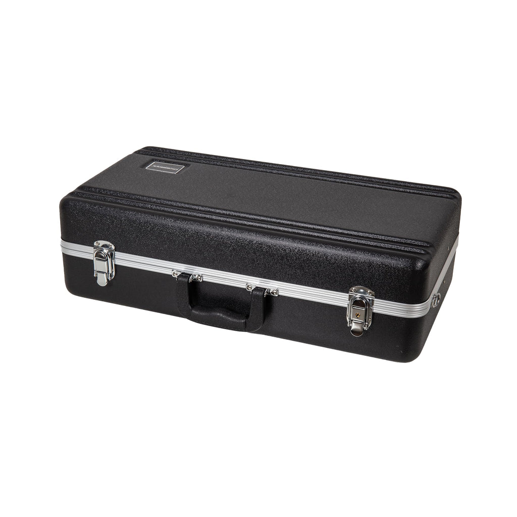 Crossrock ABS Trumpet Case for Bb Horn | Textured Blue Finish with Velvet Interior, Security Lock, Metal Feet & Detachable Strap (CRA862TRBL)