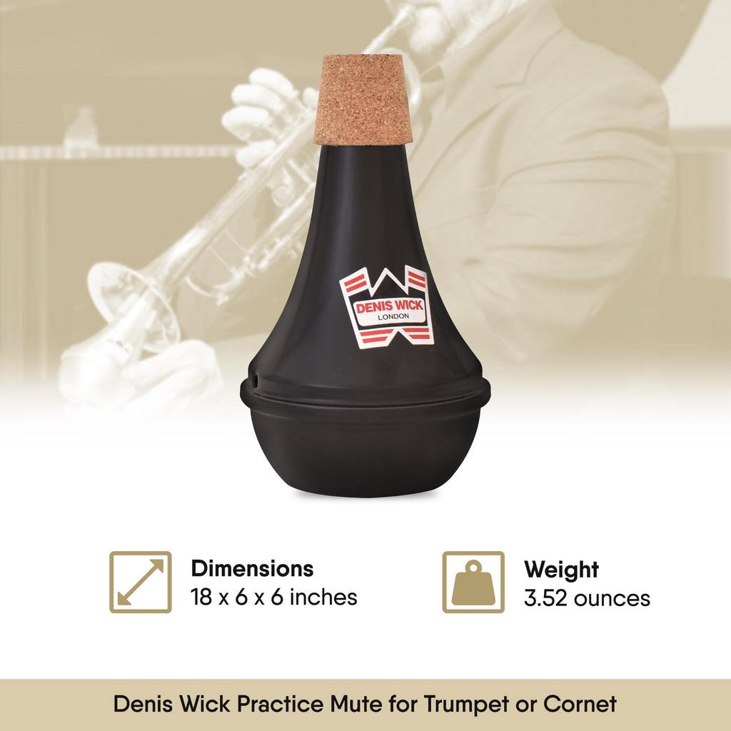Denis Wick Straight Mute for Trumpet or Cornet, 5504 - Hand-Spun Aluminum Mute with Natural Cork - Brilliant Tone, Reliable Intonation & Tight-Bell Fit for Performance - 6.1 x 3.4 x 3.4 In, 2.26 oz