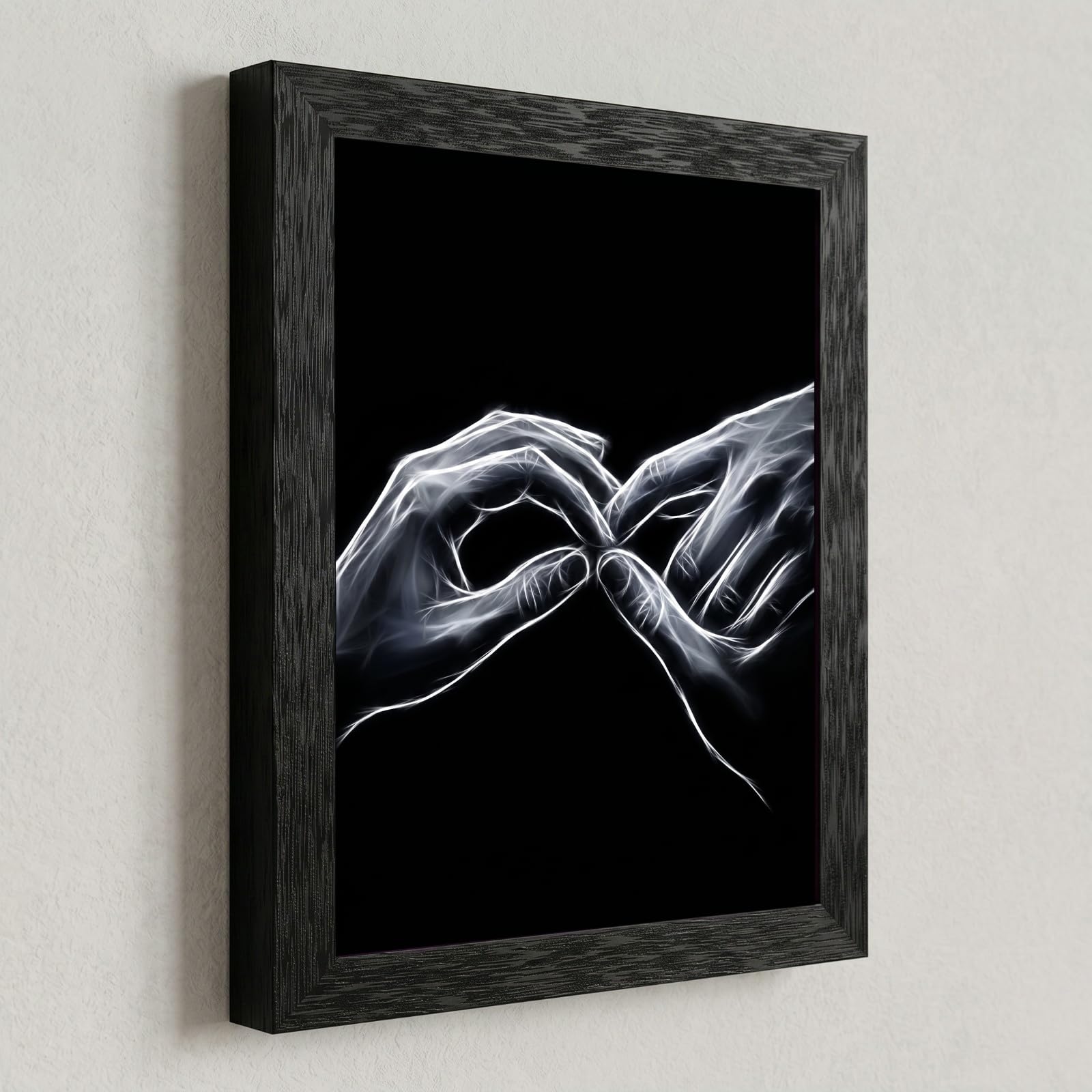 Framed Canvas Wall Art Minimalist Abstract Cello Musical Instrument Electric White Glowing Lines on Black Canvas Print Poster Black Frame Wall Decor for Music Room Studio Modern Art, Inch 24x36