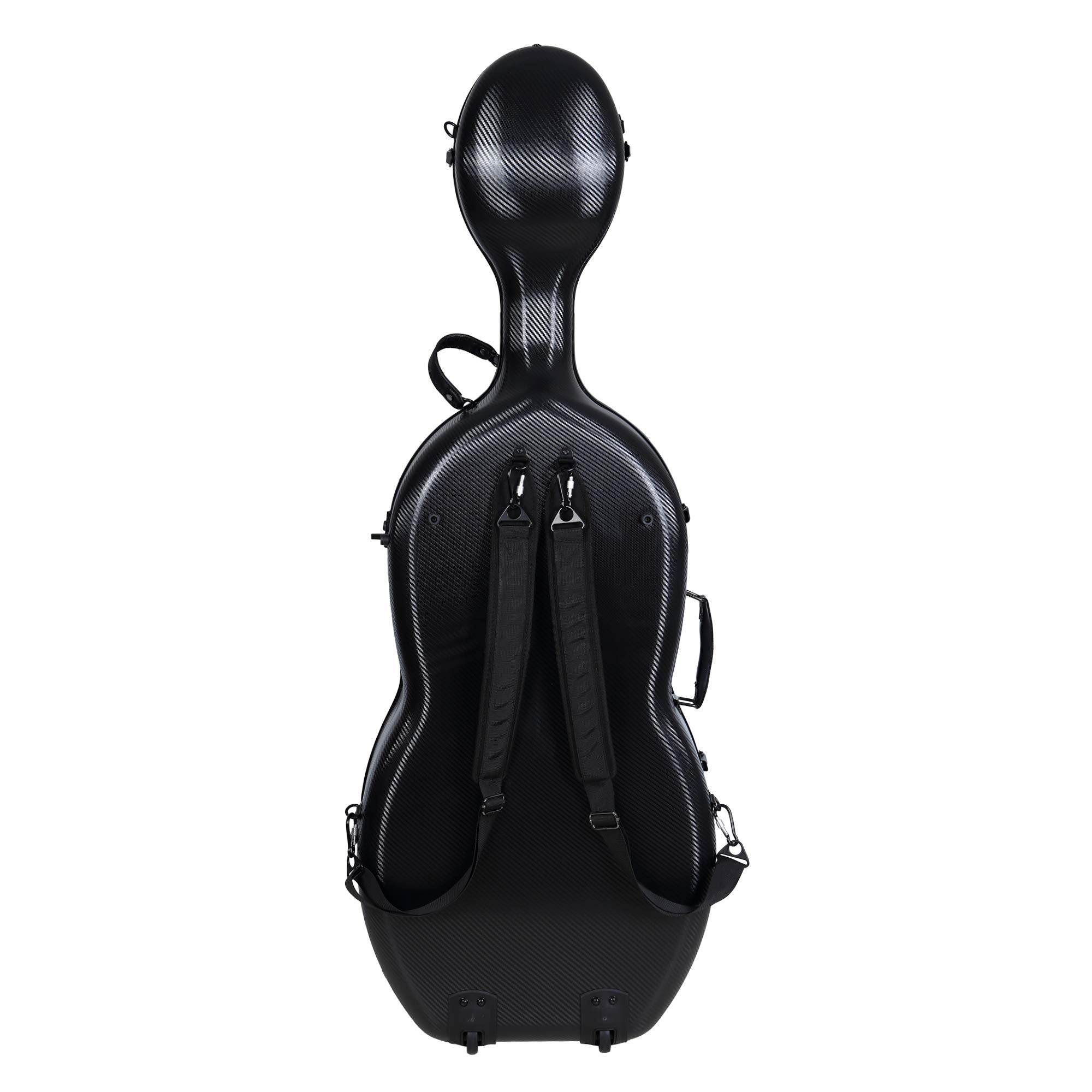 Crossrock Fiberglass 4/4 Cello Case with Wheels for Full Size Cello | Bright Yellow Finish, Velvet Interior, Waterproof Latches, Backpack Straps – Hardshell Protection- (CRF1020CEFYL)