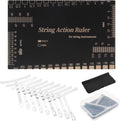 Guitar Luthier Tools Radius Gauge String Action Ruler Measuring Setup Kit | 9 radius size.Laser-engraved stainless steel.Matte finish reduces glare. w Cleaning Cloth Storage Case for Acoustic/Electric