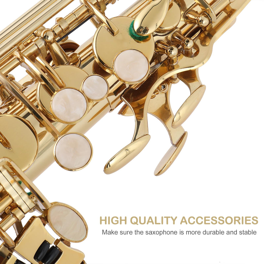 E Flat Alto Saxophone, Brass Alto Saxophones Instrument with Carry Case, Mouthpiece, Cleaning Brush & Cloth, Strap Accessories For Beginner Professional