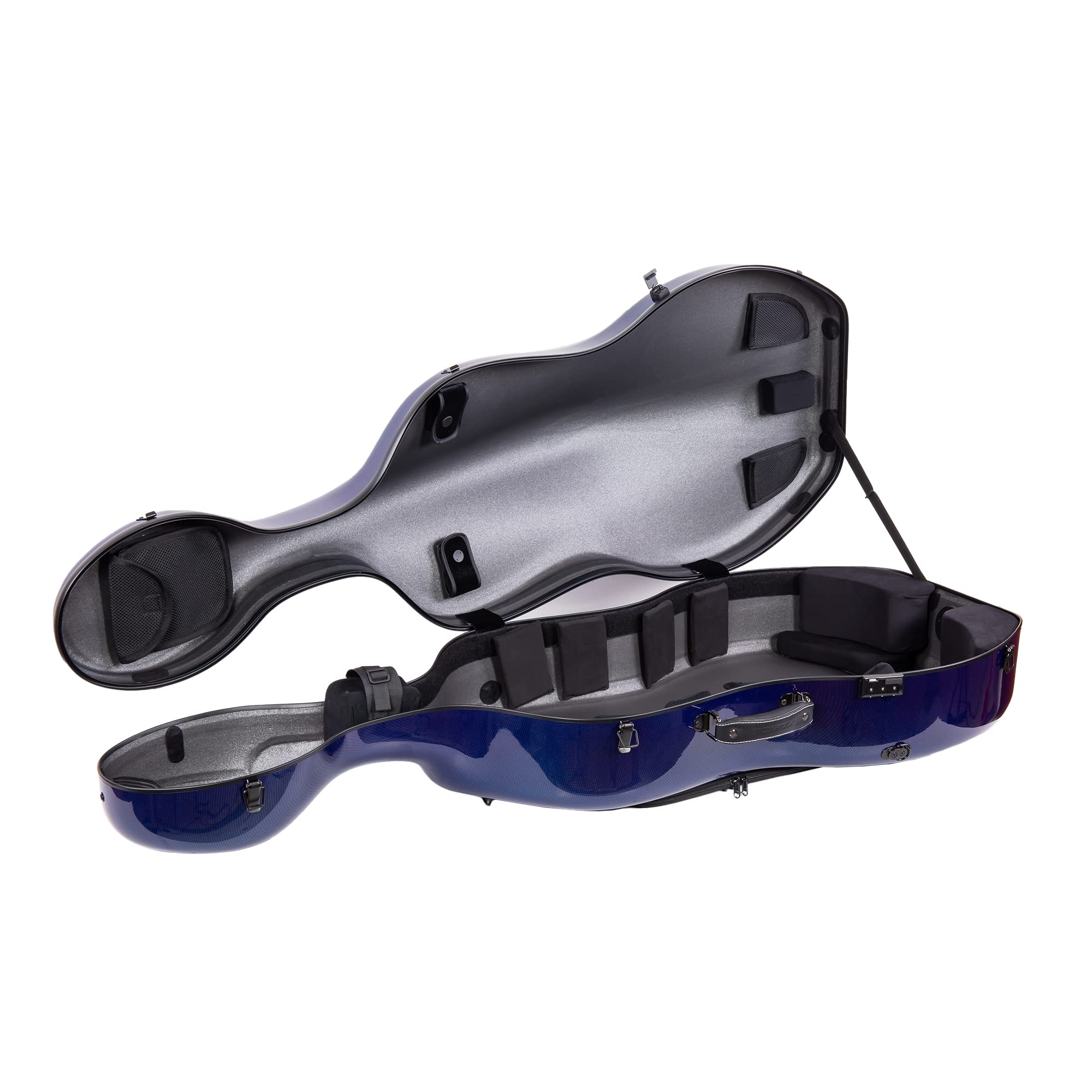 Crossrock Carbon Fiber Case fits for 4/4 Full Size Cello with Removable Shoulder Straps-Black(CRF3020CEFBK)