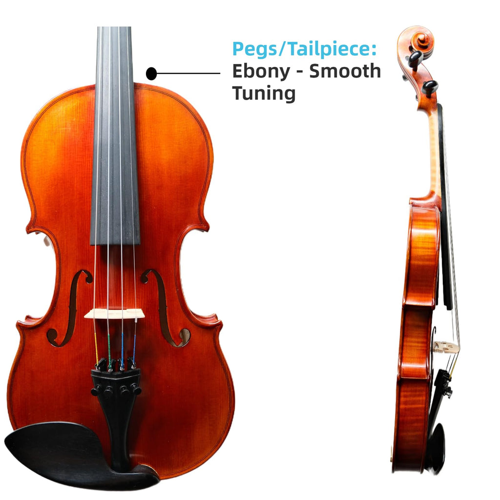 Master 4/4 Full-Size Violin | Hand-Varnished with 20+ Year Aged Italian Spruce & Bosnian Maple | Professional Orchestra Instrument for Professional soloists and session players (VIO1328)