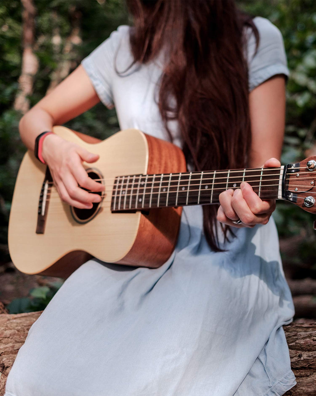 Journey Instruments Solid Sitka Acoustic Collapsible Travel Guitar PJ410N | Traveling Acoustic Guitar with Collapsible Patented System, Portable Backpack Case (African Mahogany)