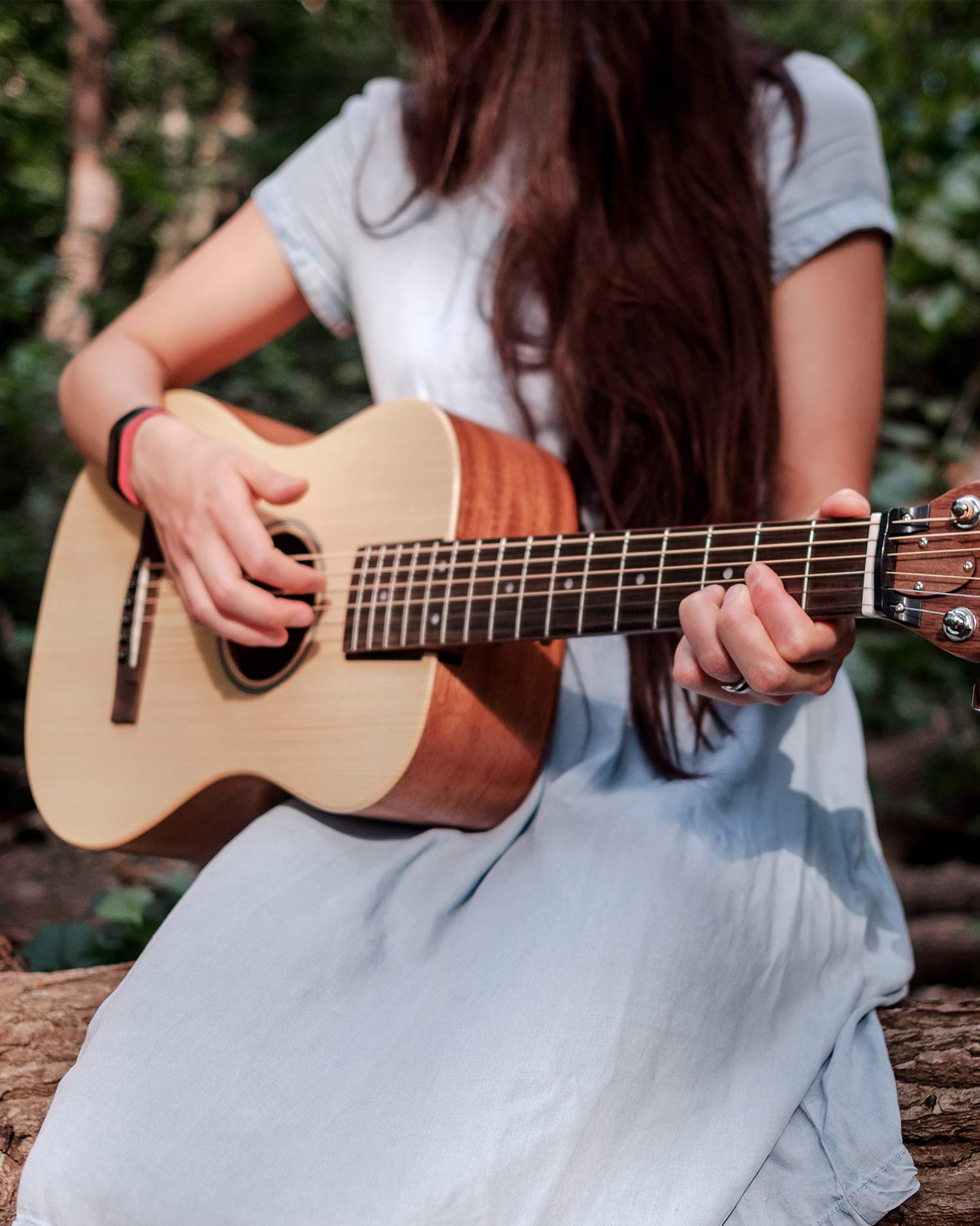 Journey Instruments Solid Sitka Acoustic Collapsible Travel Guitar PJ410N | Traveling Acoustic Guitar with Collapsible Patented System, Portable Backpack Case (African Mahogany)