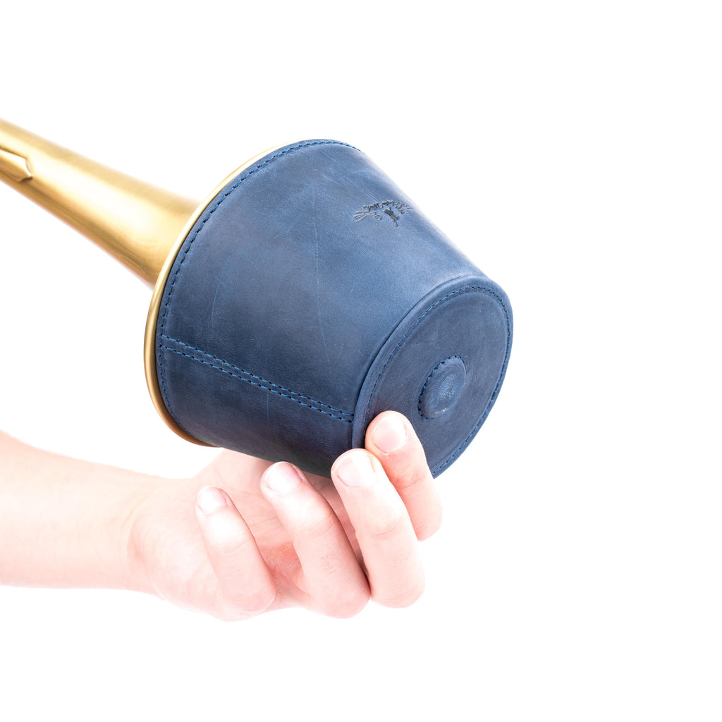 Trombone magnetic mute, lightweight leather mute for jazz and classical trombone players by MG Leather Work (Black)