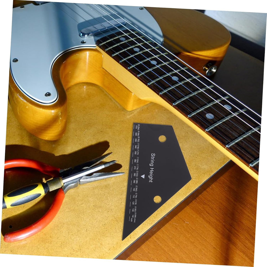 YARNOW Guitar String Action Gauge Ruler Stainless Steel Measurement Tool for Precise String Height for Electric and Acoustic Guitars Luthier Tool for Accurate Setup