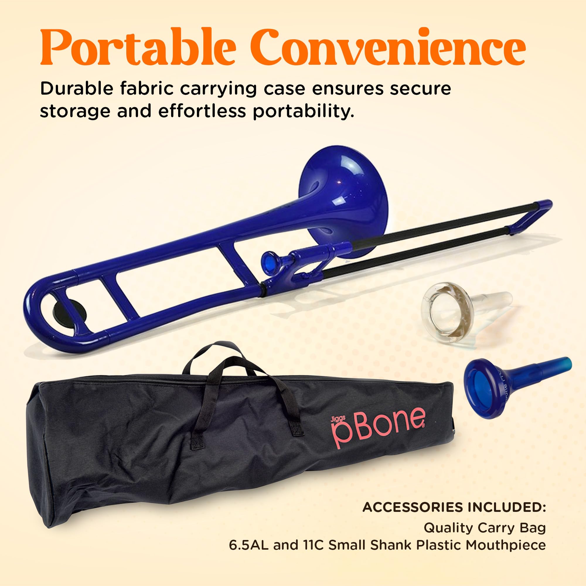 pBone Bb Plastic Trombone - Lightweight pInstruments Design with Ergonomic Grip - Includes Mouthpieces & Carrying Bag - Authentic Bb Sound for Students & Beginners - Durable ABS - Purple