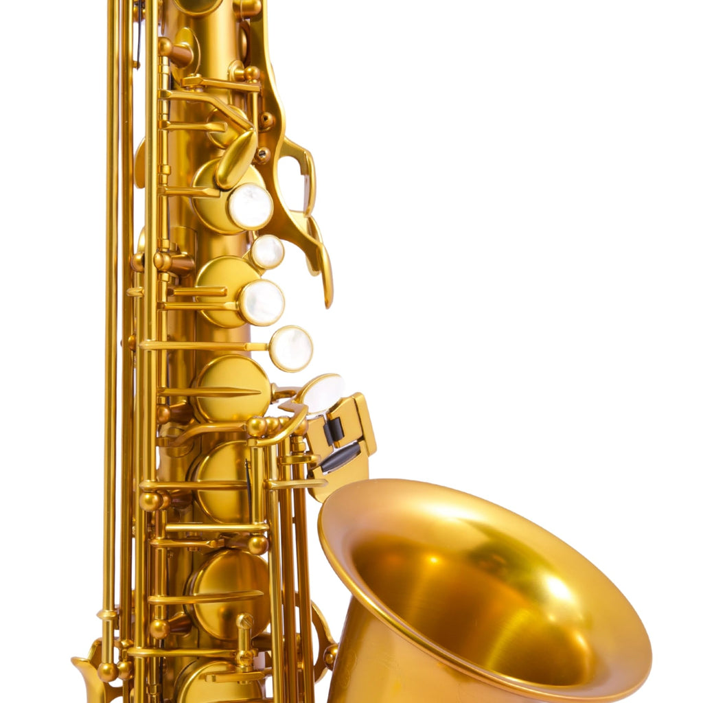 BetterSax Session Alto Saxophone Matte Dark Gold Finish — Hand-Crafted Professional Saxophone — Enhanced Tone, Projection & Ergonomics — Includes Professional Hand-Finished Mouthpiece