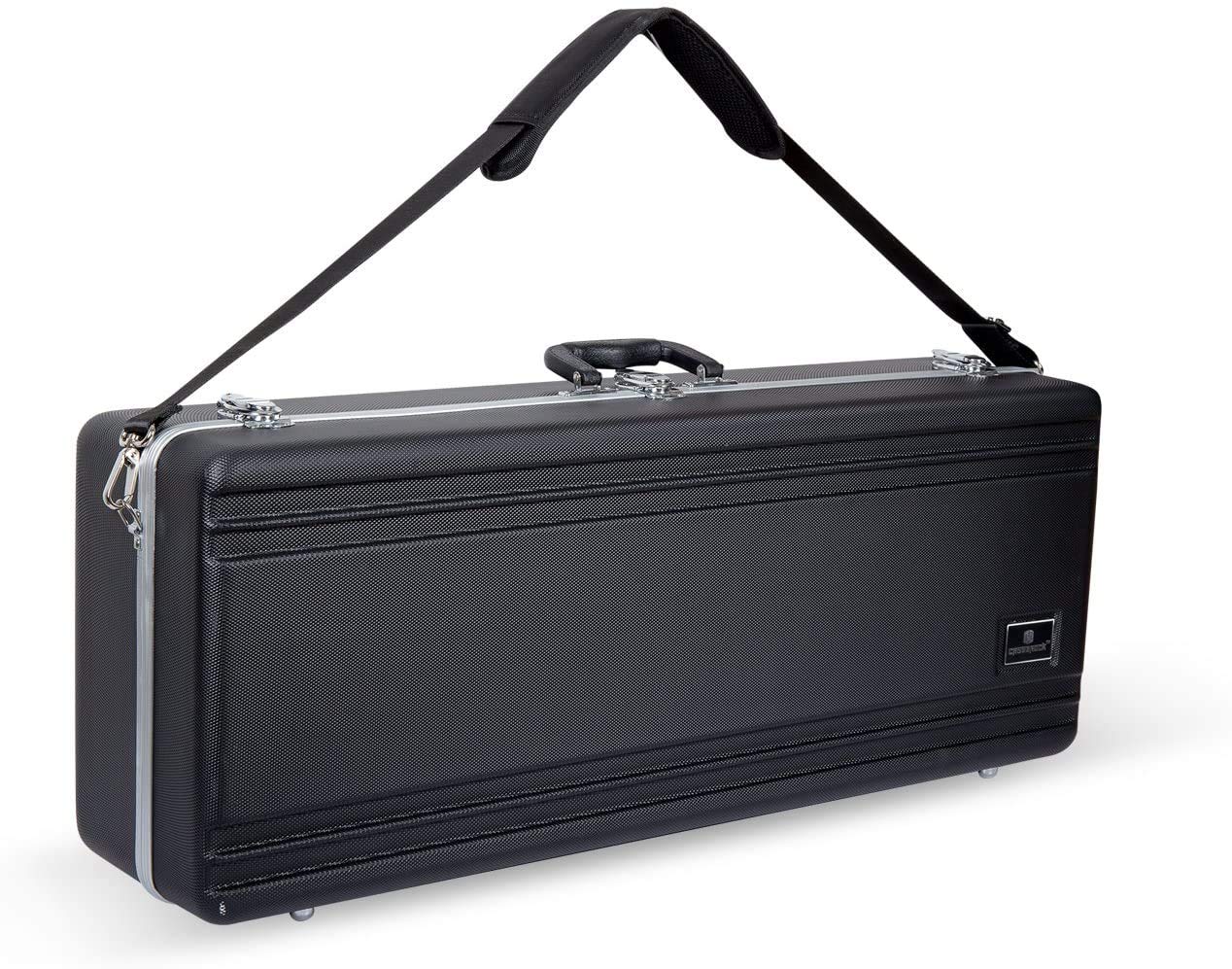 Crossrock Trumpet Case for Bb Horn | Textured Blue Finish with Velvet Interior, Security Lock, Metal Feet & Detachable Strap (CRA861TRBL)