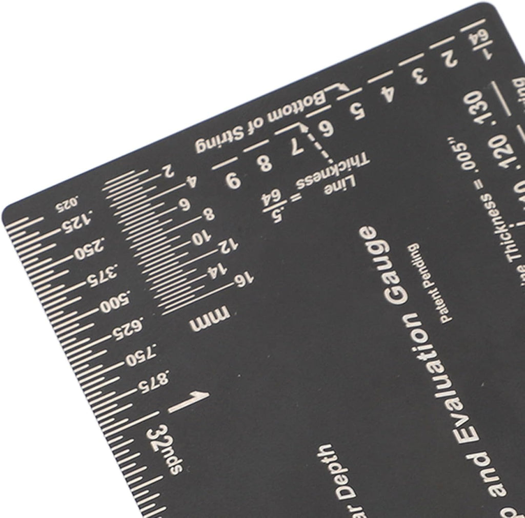 String Action Gauge, Precision Stainless Steel Fret Ruler Multi-Purpose Luthier Tool for Electric Acoustic Bass Guitar Setup Maintenance and Repair by Musicians Technicians