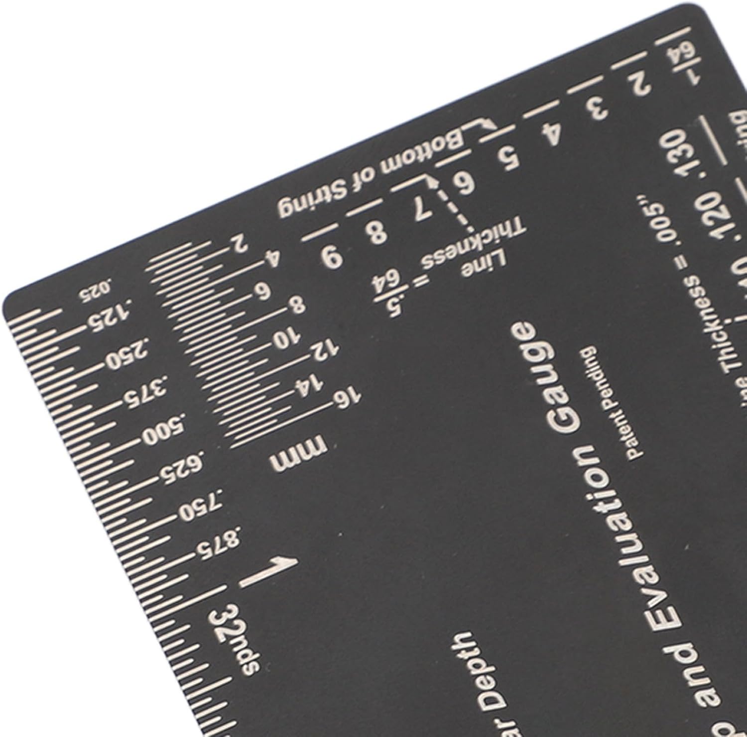 String Action Gauge, Precision Stainless Steel Fret Ruler Multi-Purpose Luthier Tool for Electric Acoustic Bass Guitar Setup Maintenance and Repair by Musicians Technicians
