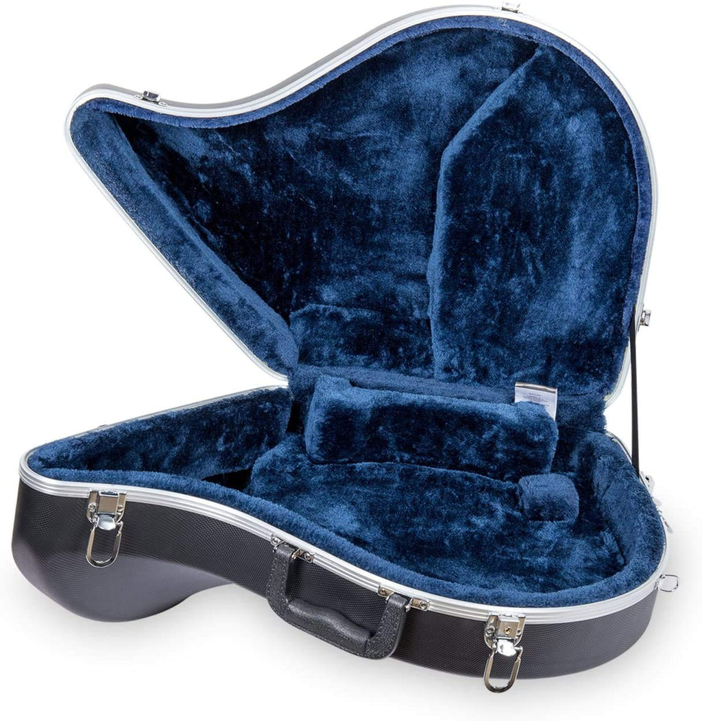 Crossrock Trumpet Case for Bb Horn | Textured Blue Finish with Velvet Interior, Security Lock, Metal Feet & Detachable Strap (CRA861TRBL)